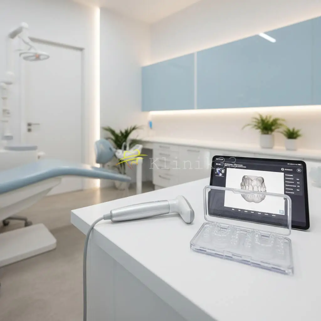 Klinik33 uzmanı yetişkin bir hastaya şeffaf plak tedavisi hakkında bilgi veriyor