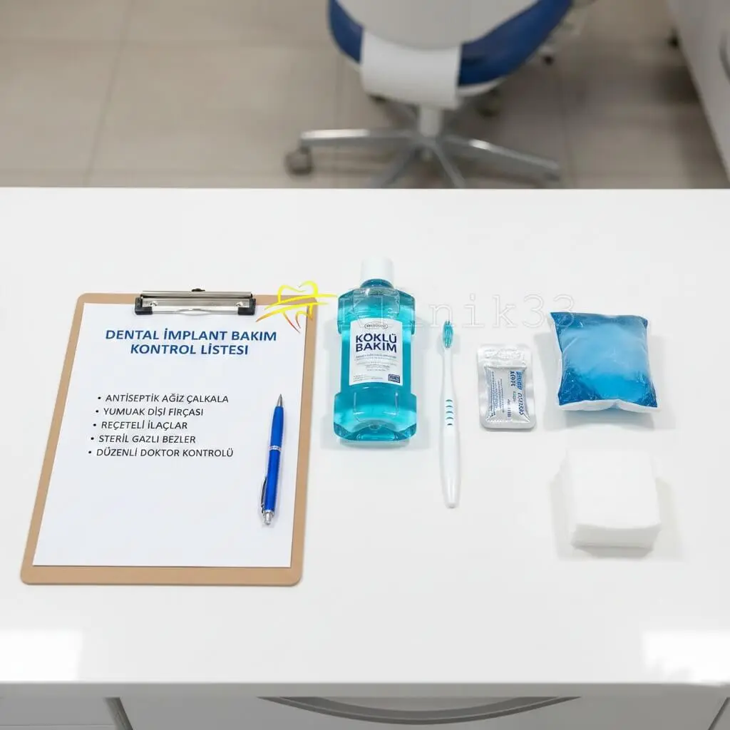 İmplant ameliyatı sonrası bakım yapan Klinik33 hastası